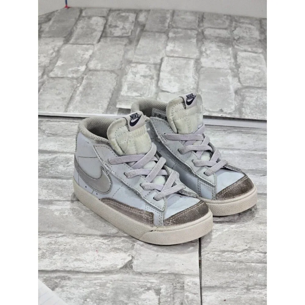 Nike Blazer Mid SE (TD) Toddler Shoes‎ White Gray Off White Size 8C DM1001-100